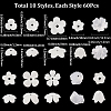 600Pcs 10 Styles Acrylic Bead Caps OACR-SC0002-37-2
