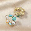 Simple Synthetic Turquoise Stud Earrings LR3761-3