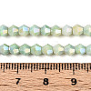 Anti-Tarnish Electroplate Bicone Glass Beads Strands X-EGLA-T021-4mm-16-09-4