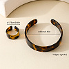 Leopard Print Acrylic Cuff Bangle & Finger Rings Sets for Women FS-WG722C5-01-4