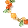 Fruit Autumn Theme Natural Carnelian Beaded Bracelets BJEW-TA00333-3