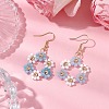 Handmade Glass Seed Beads Flower & 304 Stainless Steel Dangle Earrings for Women EJEW-JE06201-1