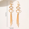 Elegant European Style Brass Heart Tassel Hoop Earrings UN2396-4