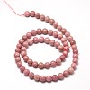 Natural Rhodonite Round Bead Strands G-P072-38-8mm-2