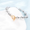 201 Stainless Steel Round Beaded Bracelets for Women SA-CBA2E59-04P-3