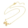 Brass Micro Pave Clear Cubic Zirconia 2 Acorn Pendant Necklaces NJEW-K311-02G-4