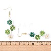 Flower Glass Seed Beaded Dangle Earrings EJEW-MZ00775-02-5