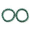 Natural Malachite Beaded Stretch Bracelets BJEW-A045-01B-4