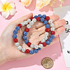 1Pc Polymer Clay Rhinestone Round Beaded Stretch Necklaces NJEW-SP0001-14G-4