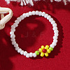 Bohemian Style Daisy Glass Seed Beaded Stretch Rings for Women DC7593-2