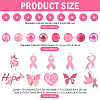 Breast Cancer Pink Awareness Ribbon Theme Alloy Enamel Pendants & Acrylic & Polymer Clay Beads Finding Kits DIY-YW0016-34-2
