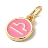 Real 18K Gold Plated Brass Enamel Charms KK-L216-001G-K04-2