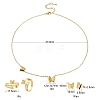 304 Stainless Steel Butterfly Stud Earrings & Finger Ring & Pendant Necklace SJEW-TZ0001-02-5