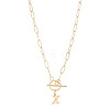 304 Stainless Steel Letter Pendant Necklaces NJEW-LP0001-52X-G-1