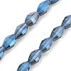 Electroplate Transparent Glass Beads Strands EGLA-M032-03A-PL02-1