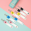 PU Leather & Cotton Name Marker Keychain AJEW-WH0514-033-4