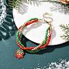 Christmas Alloy Enamel Charm Bracelets BJEW-JB12482-01-1