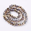 Half Plated Faceted Rondelle Electroplate Glass Beads Strands X-EGLA-D020-10x8mm-14-2