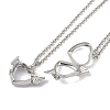 Brass Rhinestone Pendant Necklaces NJEW-G089-16F-P-1