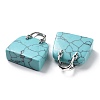 Synthetic Turquoise Brass Pendants KK-E274-01P-07-3