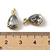 Brass Pave Cubic Zirconia Charms with Glass Crystal KK-Q039-03G-3