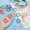 SUPERFINDINGS 30Pcs 15 Colors Zinc Alloy Spring Gate Rings FIND-FH0005-87B-3