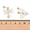 Glass Seed Bead and Shell Pearl Bead Dangle Earrings EJEW-MZ00766-02-5