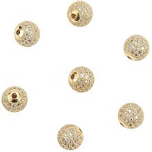 Brass Cubic Zirconia Beads ZIRC-NB0001-10