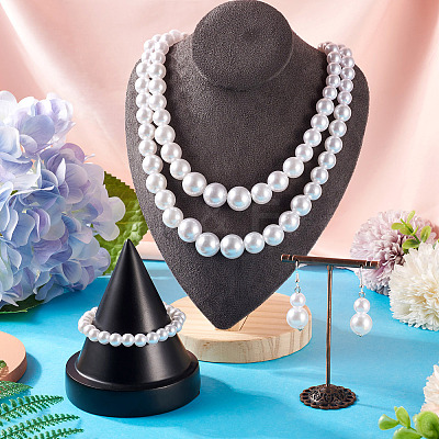 ABS Plastic Imitation Pearl Beads Jewelry Set SJEW-TAC00004-1