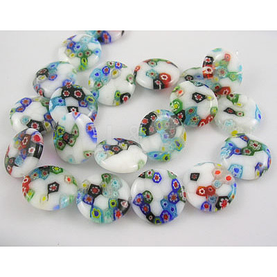 Handmade Millefiori Glass Beads Strands LK139-1