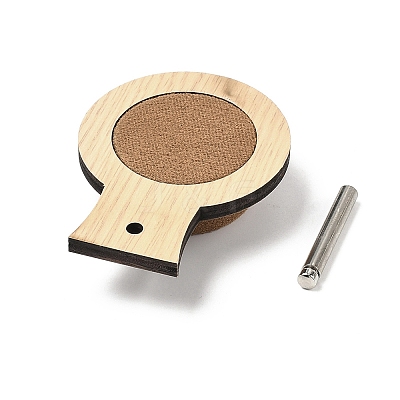 Desktop Wooden Bracelet Display Stands with Velvet Mat and Iron Support ODIS-C013-03A-1