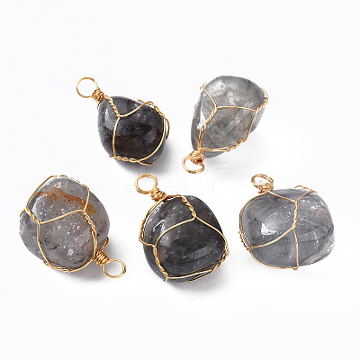 Natural Cloudy Quartz Pendants G-N332-50-06-1