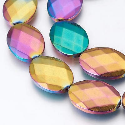 Electroplated Non-magnetic Synthetic Hematite Beads Strands G-P392-V01-1