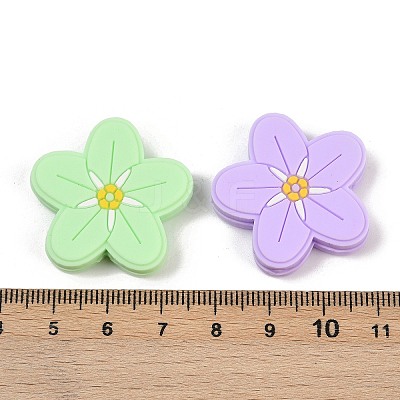Flower Food Grade Silicone Focal Beads SIL-A011-02B-1