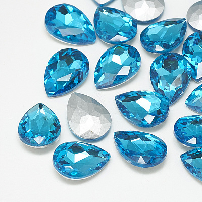 Pointed Back Glass Rhinestone Cabochons RGLA-T081-18x25mm-12-1