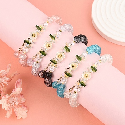 Glass Bead Charm Bracelets BJEW-YW00007-01-1