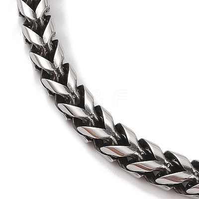 304 Stainless Steel Wheat Chain Bracelets for Men BJEW-B096-36A-AS-1
