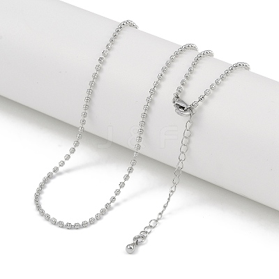 Rack Plating Brass Ball Chain Necklaces for Women NJEW-K382-02P-1