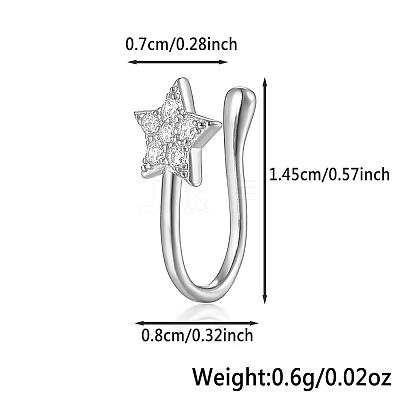 S925 Silver Flower Butterfly Rabbit Star Nose Clip Fashion Jewelry MA2524-2-1