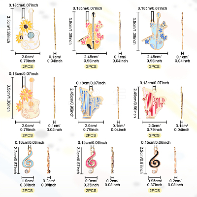 18Pcs 9 Styles Alloy Enamel Pendants ENAM-YW0005-74-1