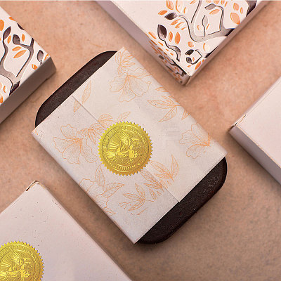 Plastic Self Adhesive Gold Foil Embossed Stickers DIY-WH0211-374-1