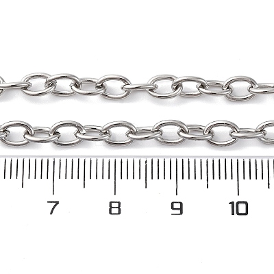 201 Stainless Steel Cable Chain Necklaces NJEW-Q013-12C-P-1