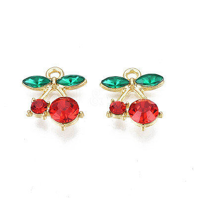 Rack Plating Alloy Rhinestone Pendants X-PALLOY-S139-017-1