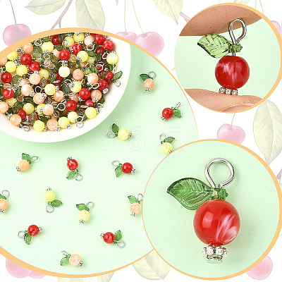 120Pcs 3 Colors Acrylic Pendants OACR-SC0002-58-1