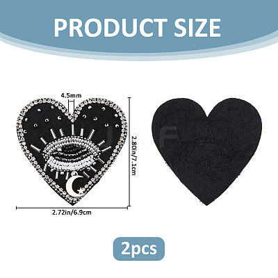 2Pcs Cloth Computerized Embroidery Sew on Patches PATC-FH0001-39B-1