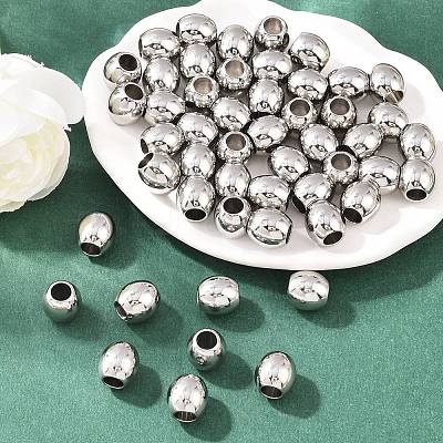 Smooth 304 Stainless Steel Beads STAS-Q146-P-1