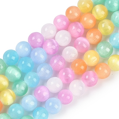 Macaron Color Natural Selenite Beads Strands X-G-F780-A01-01-1