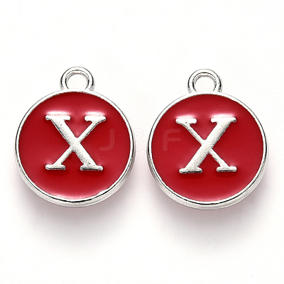 Platinum Plated Alloy Enamel Charms X-ENAM-S118-03X-P-1