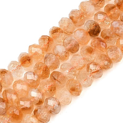 Heated Natural Citrine Beads Strands G-C259-A19-5x8mm-1