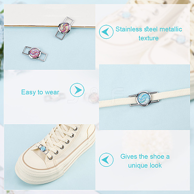 Alloy & Resin Shoelace Charms FIND-CP0002-94D-1